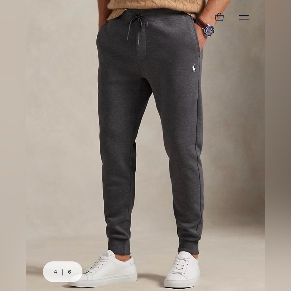 Polo Ralph Lauren Men's Grey Solid Double Knit Performance Jogger Pants L